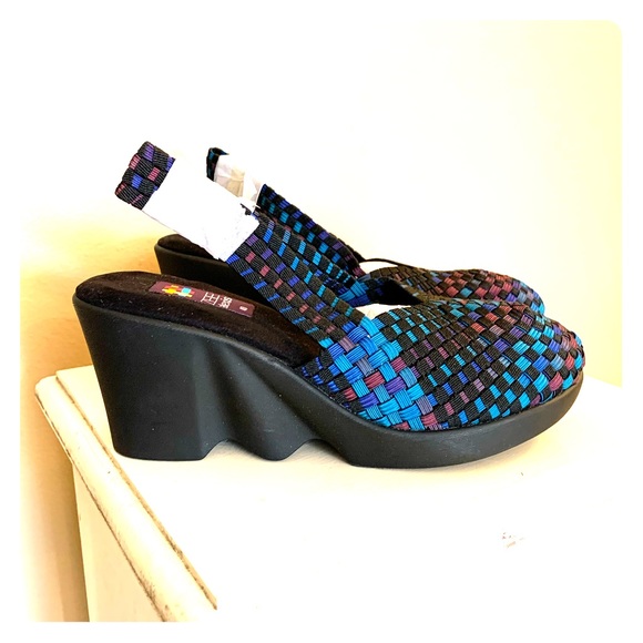 Zee ALEXIS Shoes - NEW ZEE ALEXIS MULTI WOVEN FABRIC WEDGES